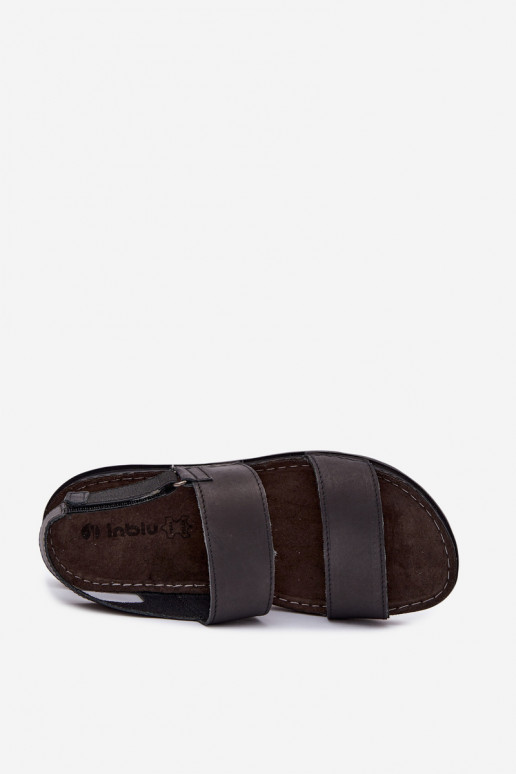 Zwarte heren sandalen INBLU