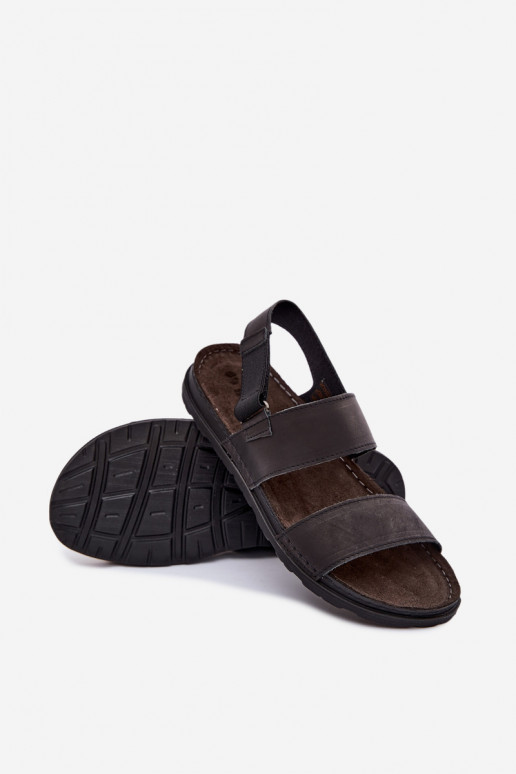 Zwarte heren sandalen INBLU