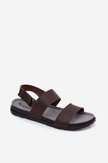 Dunkelbraune Herren-Sandalen INBLU