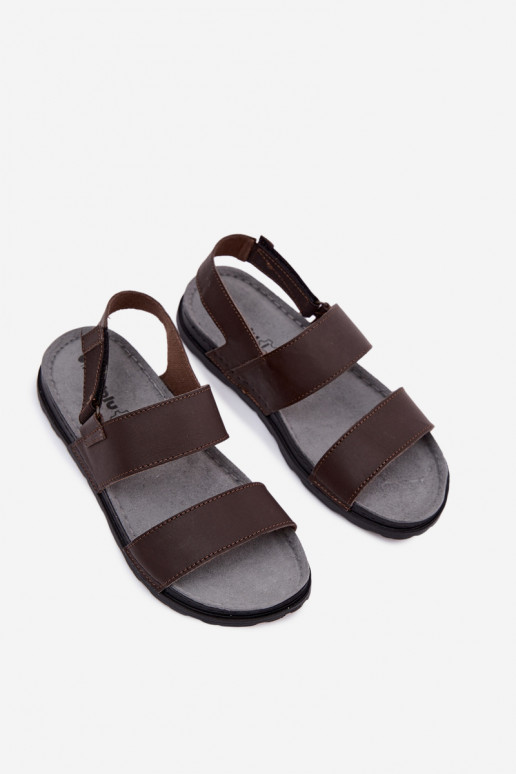 Donkerbruine heren sandalen INBLU