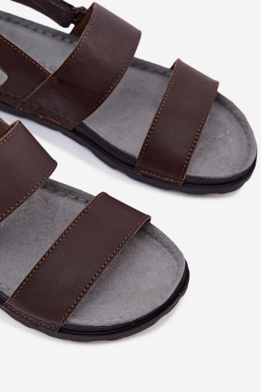 Dunkelbraune Herren-Sandalen INBLU