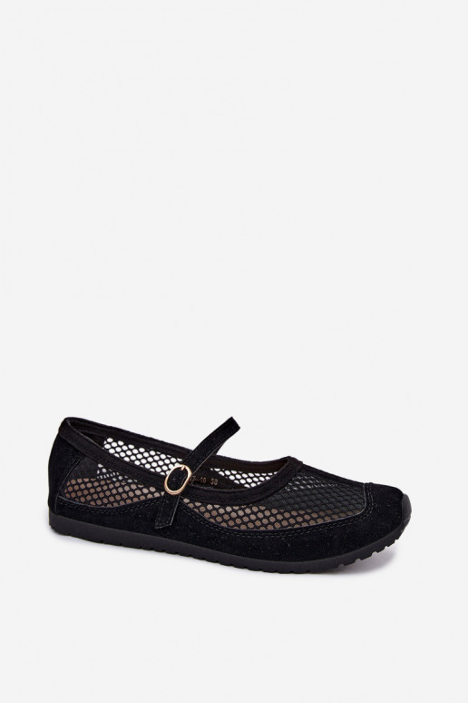 Ballerines en mesh avec brides noires Chicca