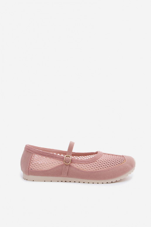 Ballerines en mesh avec brides roses Chicca