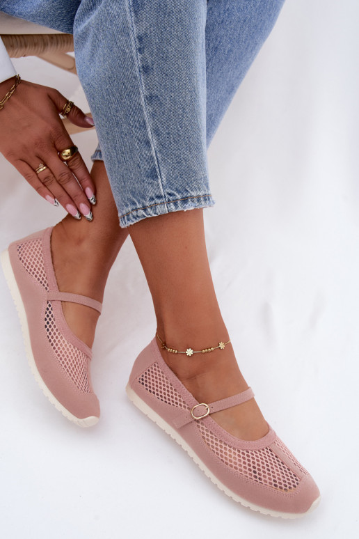 Ballerines en mesh avec brides roses Chicca