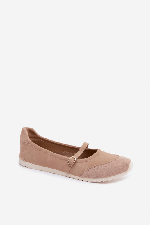 Ballerines de style sportif avec brides couleur sable Charmy