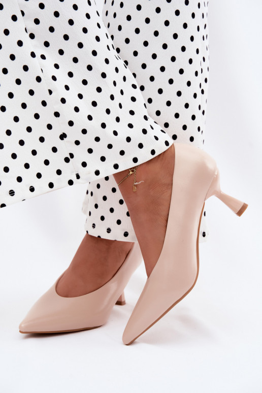 Chaussures pointues avec talons couleur sable Silenta