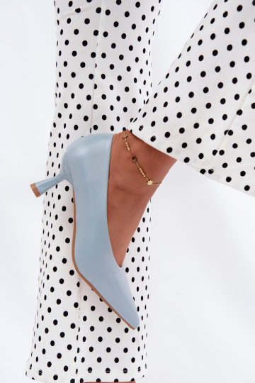 Puntige schoenen met hakken in blauw Silenta 2