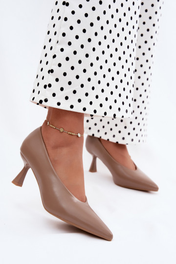 Spitze Schuhe mit Absätzen in Khaki Silenta 2