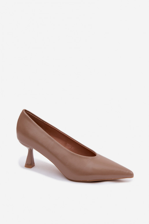 Puntige schoenen met hakken in khaki Silenta