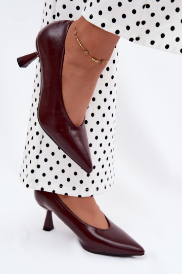 Chaussures pointues avec talons bordeaux Silenta