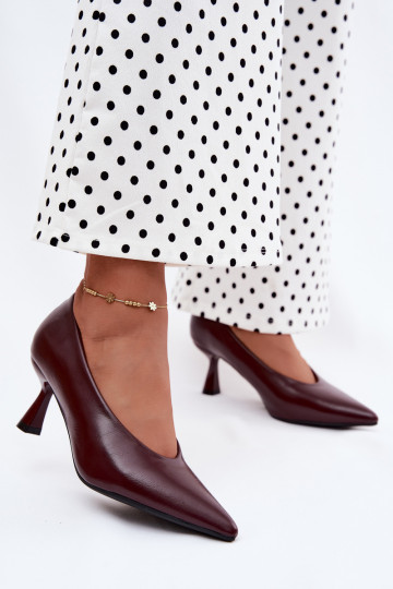 Puntige schoenen met hakken in bordeaux Silenta 2