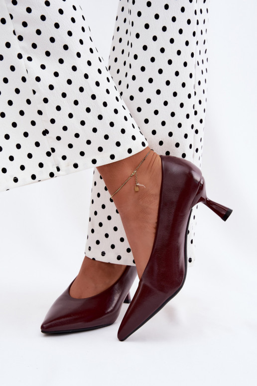 Spitze Schuhe mit Absätzen in Bordeaux Silenta