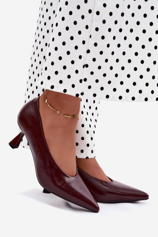 Spitze Schuhe mit Absätzen in Bordeaux Silenta