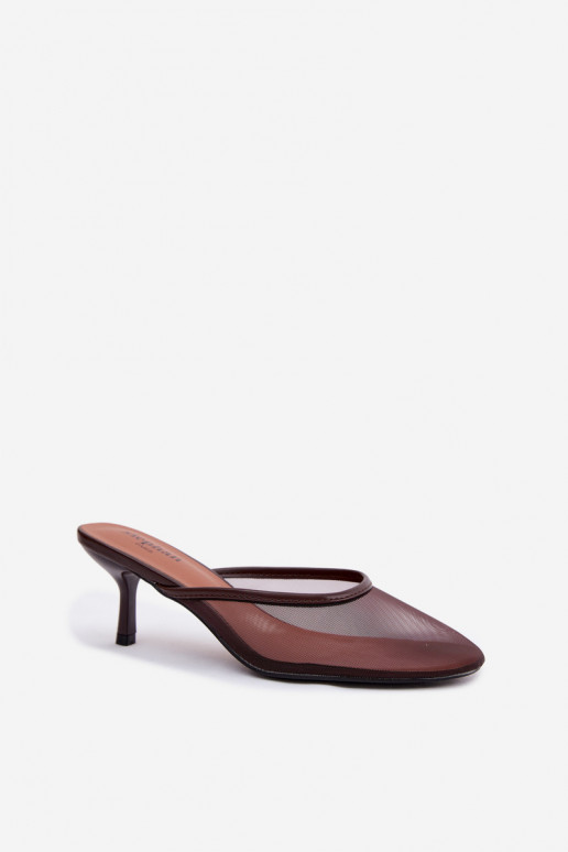 Chaussons en mesh avec talons fins CzekoladoĮe Calmio