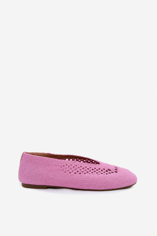 Uitgesneden platte ballerina's in roze Hibisca