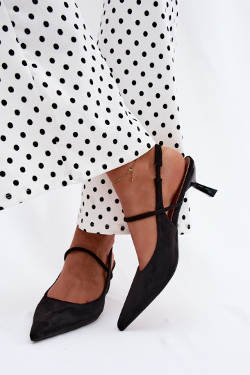 Sandales pour femmes avec talons en suède synthétique noir Tai turirshia 2