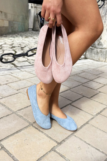 Ballerines en suède synthétique rose Camdena