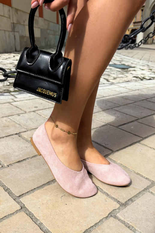 Ballerines en suède synthétique rose Camdena