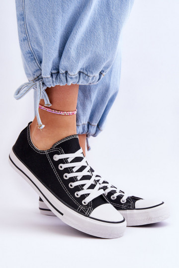 Klassische niedrige Damensneaker in Schwarz Vegas