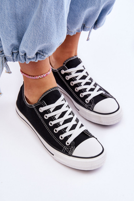 Klassische niedrige Damensneaker in Schwarz Vegas