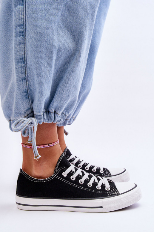 Klassische niedrige Damensneaker in Schwarz Vegas
