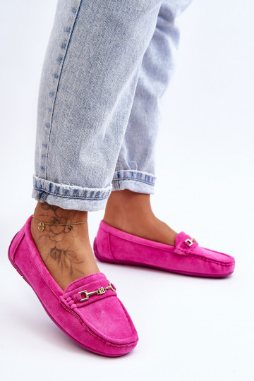 Klassieke roze dames suède mocassins Corinell
