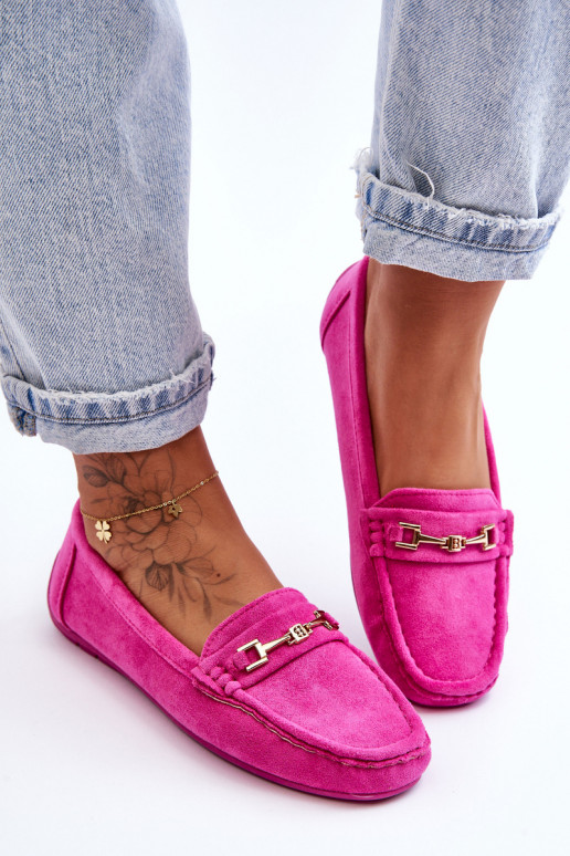 Klassieke roze dames suède mocassins Corinell