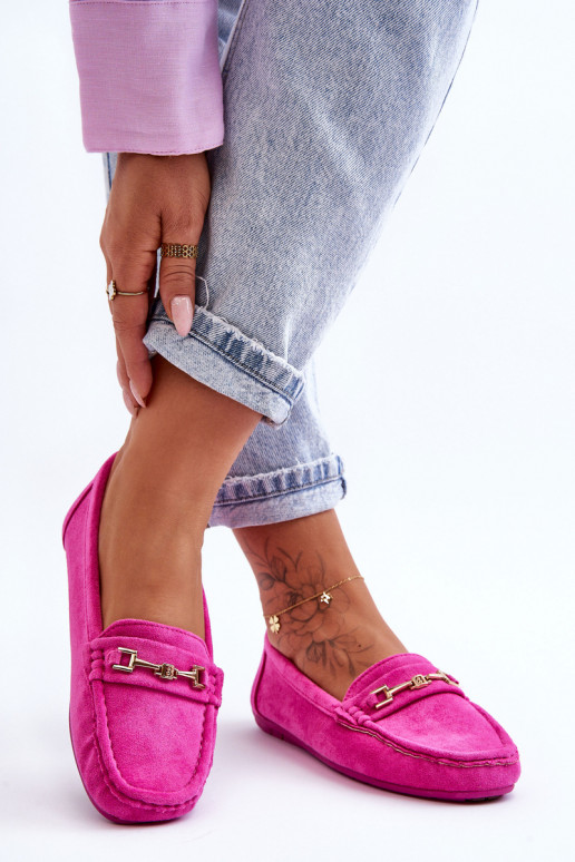 Klassieke roze dames suède mocassins Corinell