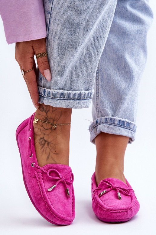 Mocassins élégants roses en daim Si Passione
