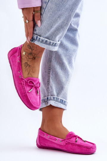 Mocassins élégants roses en daim Si Passione 2