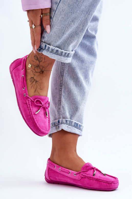 Elegante roze suède mocassins Si Passione