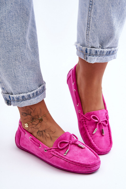 Mocassins élégants roses en daim Si Passione