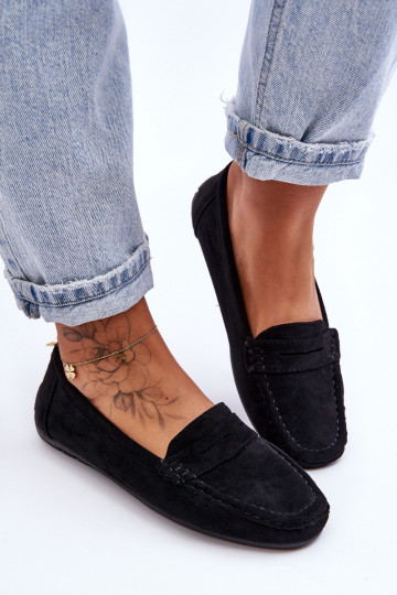 Elegante zwarte suède mocassins Lenvie