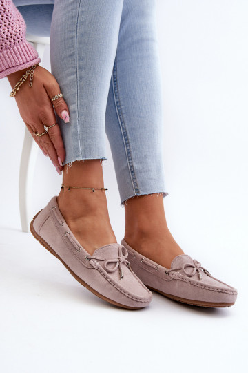 Elegante paarse suède mocassins Si Passione 2