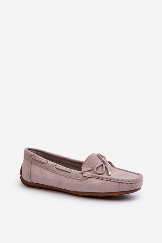 Elegante paarse suède mocassins Si Passione