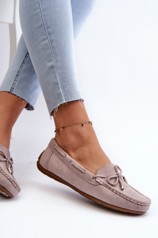 Mocassins élégants violets en daim Si Passione