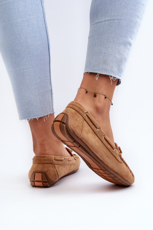 Mocassins élégants marron en daim Si Passione
