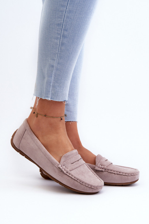 Elegante lila Damensuede-Mokassins Lenvie