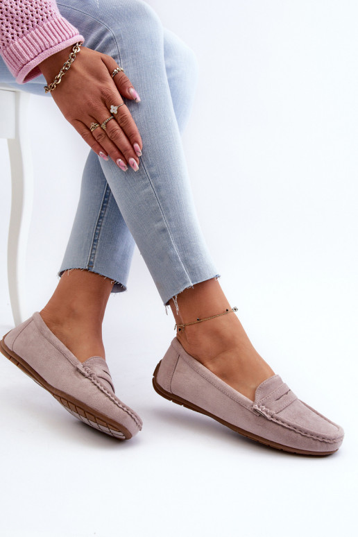 Elegante paarse suède mocassins Lenvie