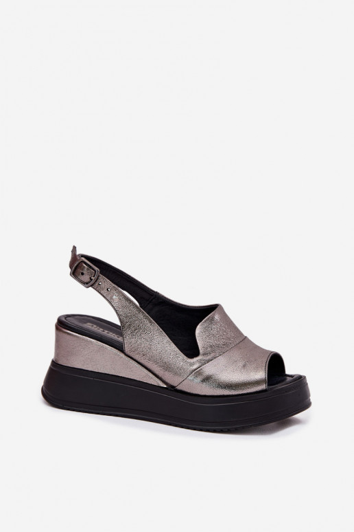 Damen graue Plateausandalen Artiker 54C0402