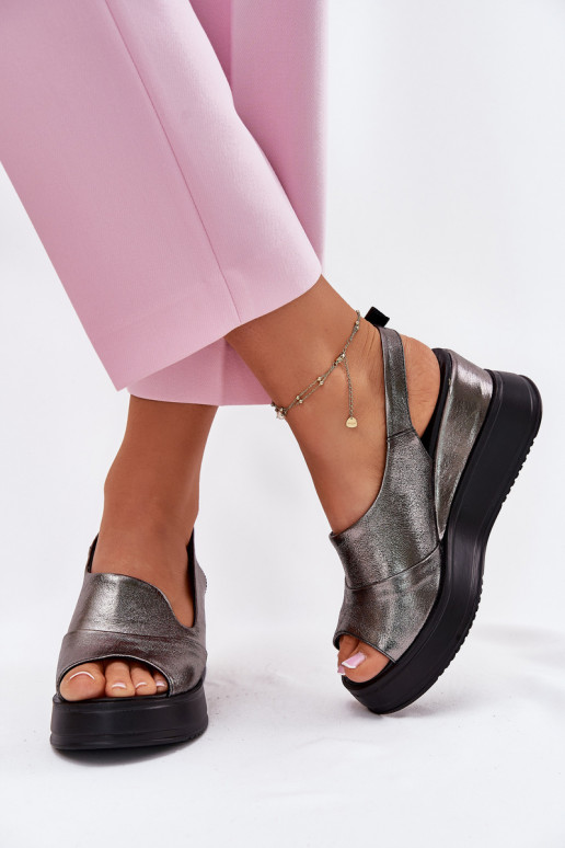 Dames grijze platformsandalen Artiker 54C0402