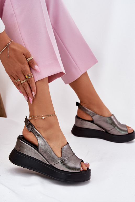 Dames grijze platformsandalen Artiker 54C0402