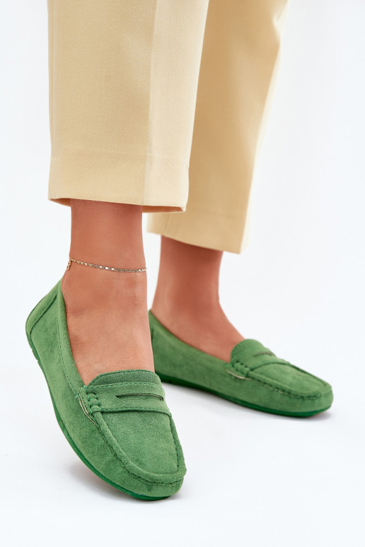 Mocassins élégants verts en daim Lenvie