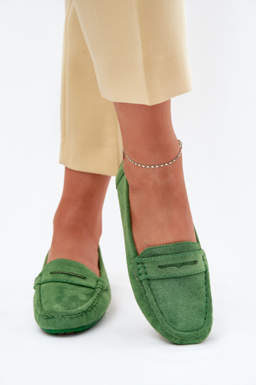 Mocassins élégants verts en daim Lenvie 2