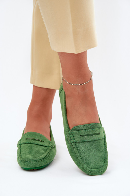 Elegante groene suède mocassins Lenvie
