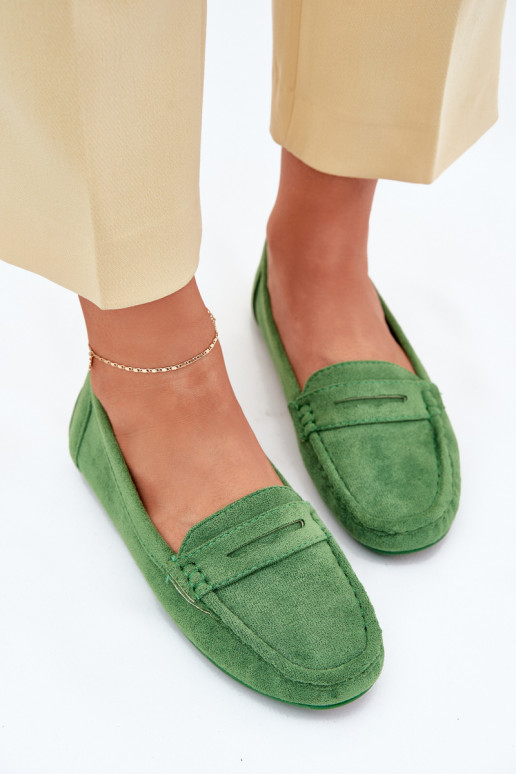 Mocassins élégants verts en daim Lenvie
