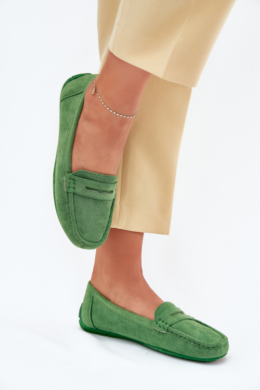 Elegante groene suède mocassins Lenvie
