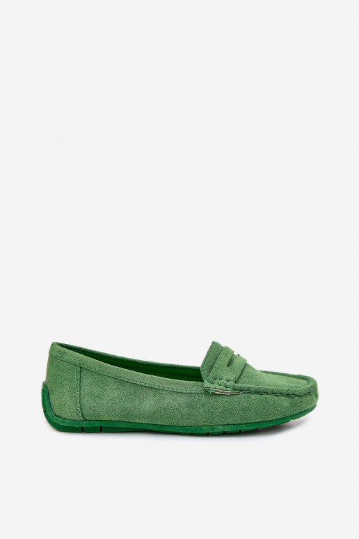 Mocassins élégants verts en daim Lenvie