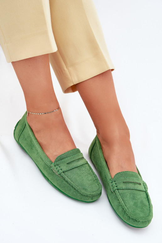 Elegante groene suède mocassins Lenvie