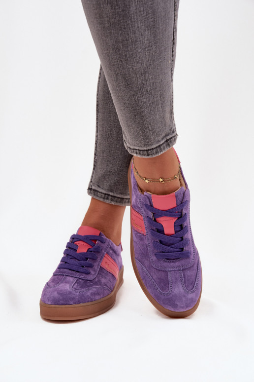 Paarse dames suède sneakers Vinceza 79576